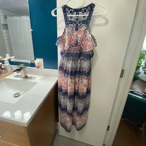 chinese dress ladies Size 10 Blue Summer Dress & Cardigan